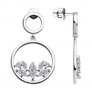 Серебряные серьги SOKOLOV с фианитом 94023399 фото