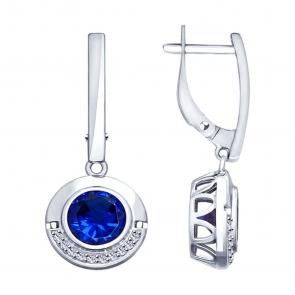 Серебряные серьги SOKOLOV с фианитом 94023458 фото