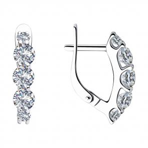 Серебряные серьги SOKOLOV с фианитом 94023498 фото