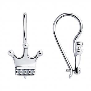 Серебряные серьги SOKOLOV с фианитом 94023501 фото