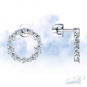 Серебряные серьги SOKOLOV с фианитом 94023515 фото