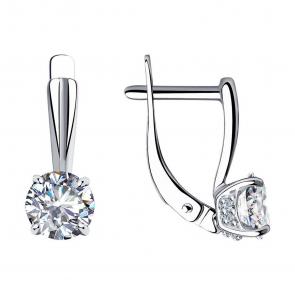 Серебряные серьги SOKOLOV с фианитом 94023538-91 фото