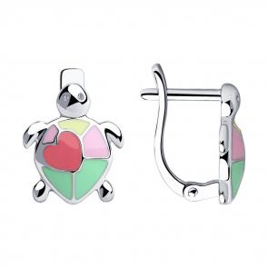 Серебряные серьги SOKOLOV с эмалью 94023539 фото