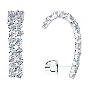 Серебряные серьги SOKOLOV с фианитом 94023637 фото