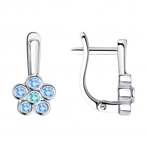 Серебряные серьги SOKOLOV с фианитом 94023644 фото