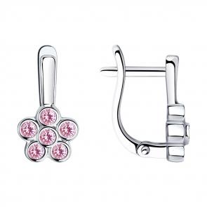 Серебряные серьги SOKOLOV с фианитом 94023645 фото