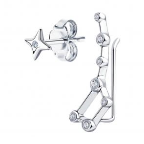 Серебряные серьги SOKOLOV с фианитом 94023791-91 фото