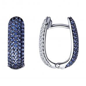 Серебряные серьги-трансформеры SOKOLOV с фианитом 94023879 фото