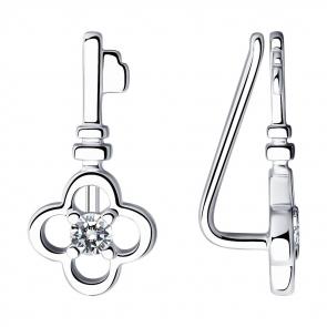 Серебряные серьги SOKOLOV с фианитом 94023909 фото