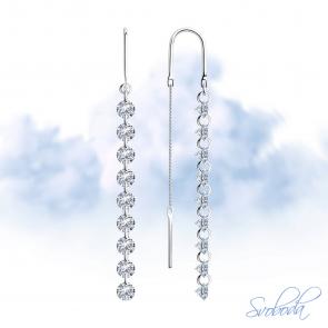 Серебряные серьги SOKOLOV с фианитом 94023999 фото