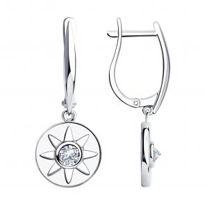 Серебряные серьги SOKOLOV с фианитом 94024049 фото
