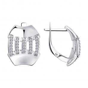 Серебряные серьги SOKOLOV с фианитом 94024194 фото