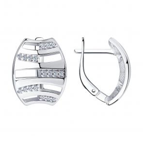 Серебряные серьги SOKOLOV с фианитом 94024204 фото