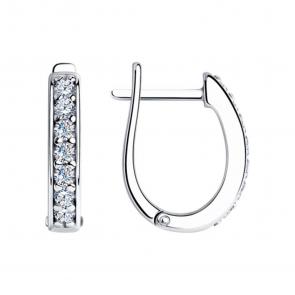 Серебряные серьги SOKOLOV с фианитом 94024239-91 фото