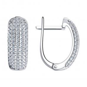 Серебряные серьги SOKOLOV с фианитом 94024255 фото