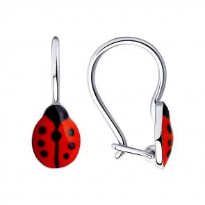 Серебряные серьги SOKOLOV с эмалью 94024301 фото