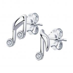 Серебряные серьги SOKOLOV с фианитом 94024319-91 фото