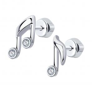 Серебряные серьги SOKOLOV с фианитом 94024319 фото