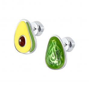 Серебряные серьги SOKOLOV с эмалью 94024324 фото