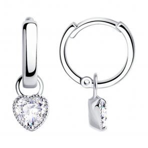 : Серьги из серебра с фианитами 94024415-91 фото