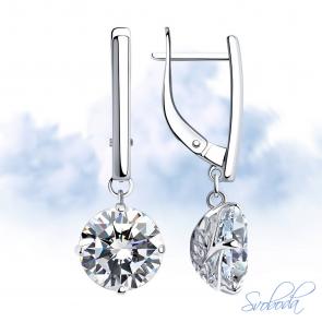 Серебряные серьги SOKOLOV с фианитом 94024420-91 фото