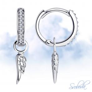 Серебряные серьги-трансформеры Крылья SOKOLOV с фианитом 94024423 фото