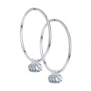 Серебряные серьги-трансформеры SOKOLOV с фианитом 94024469 фото