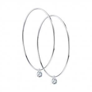 Серебряные серьги-трансформеры SOKOLOV с фианитом 94024475 фото