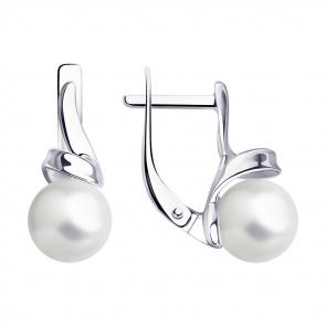 Серебряные серьги SOKOLOV с жемчугом 94024735 фото