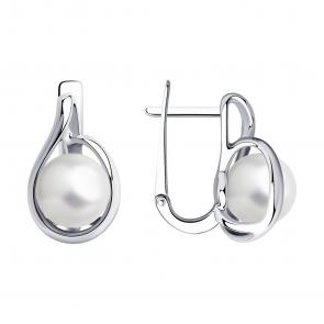 Серебряные серьги SOKOLOV с жемчугом 94024759 фото