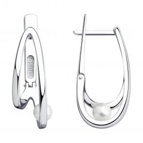 Серебряные серьги SOKOLOV с жемчугом 94024796 фото