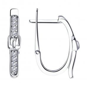 Серебряные серьги SOKOLOV с фианитом 94024808 фото