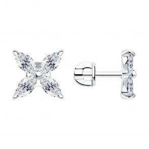 Серебряные серьги SOKOLOV с фианитом 94024819 фото