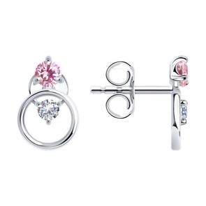 Серебряные серьги SOKOLOV с фианитом 94024971-91 фото