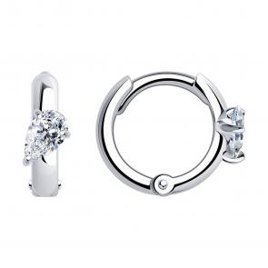 Серебряные серьги SOKOLOV с фианитом 94024990 фото