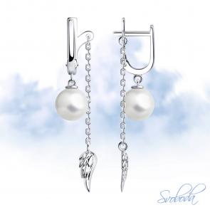 Серебряные серьги SOKOLOV с жемчугом 94025017 фото