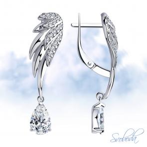 Серебряные серьги SOKOLOV с фианитом 94025020 фото
