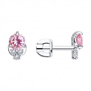 Серебряные серьги SOKOLOV с фианитом 94025029 фото