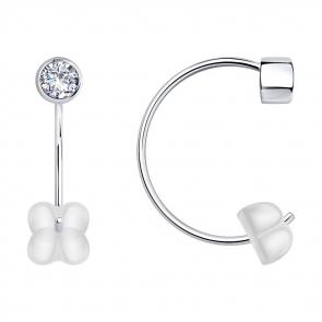 Серебряные серьги SOKOLOV с фианитом 94025047 фото