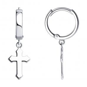 Серебряные серьги-кресты SOKOLOV 94025107 фото