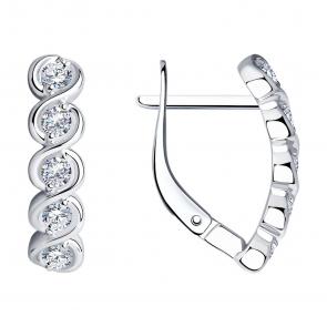 Серебряные серьги SOKOLOV с фианитом 94025111 фото