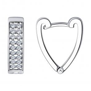 Серебряные серьги SOKOLOV с фианитом 94025113 фото