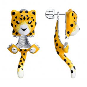 Серебряные серьги-трансформеры SOKOLOV с эмалью 94025146 фото