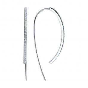 Серебряные серьги SOKOLOV с фианитом 94025207 фото