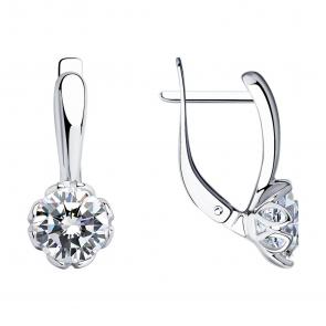 Серебряные серьги SOKOLOV с фианитом 94025229 фото