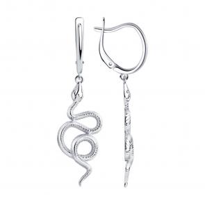 Серебряные серьги Символ года Змея SOKOLOV 94025260-91 фото