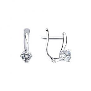 Серебряные серьги SOKOLOV с фианитом 94025265 фото