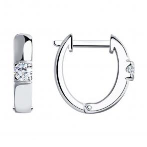 Серебряные серьги SOKOLOV с фианитом 94025269 фото