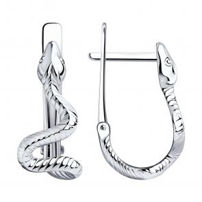 Серебряные серьги Символ года Змея SOKOLOV 94025271 фото