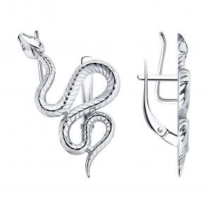 Серебряные серьги Символ года Змея SOKOLOV 94025277 фото